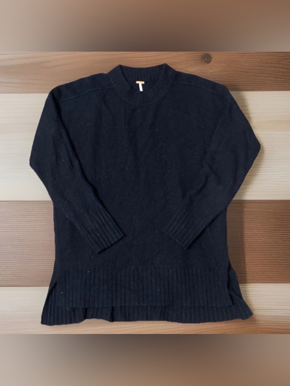 Free People Black Oversized Wool Blend Sweater Size S - Picture 1 of 6